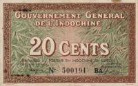 p86c from French Indo-China: 20 Cents from 1939