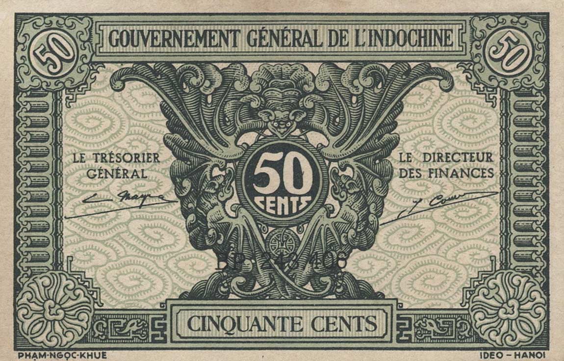 Front of French Indo-China p91a: 50 Cents from 1942