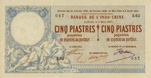 p35 from French Indo-China: 5 Piastres from 1905 p35 from French Indo-China: 5 Piastres from 1905