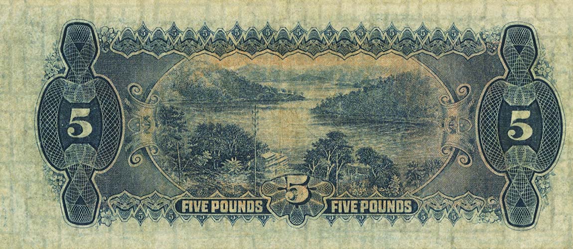 Back of Australia p13b: 5 Pounds from 1927