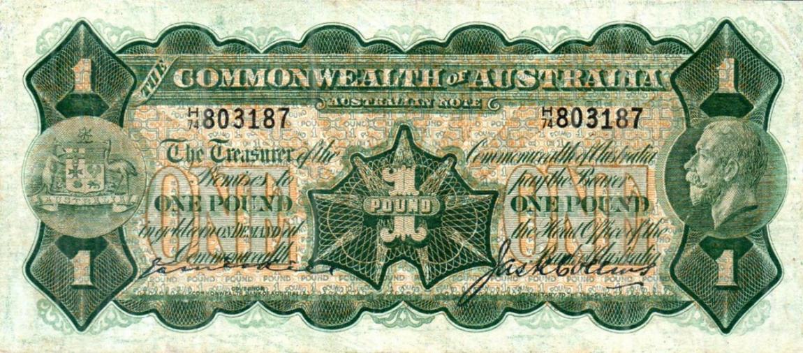 Front of Australia p16a: 1 Pound from 1926