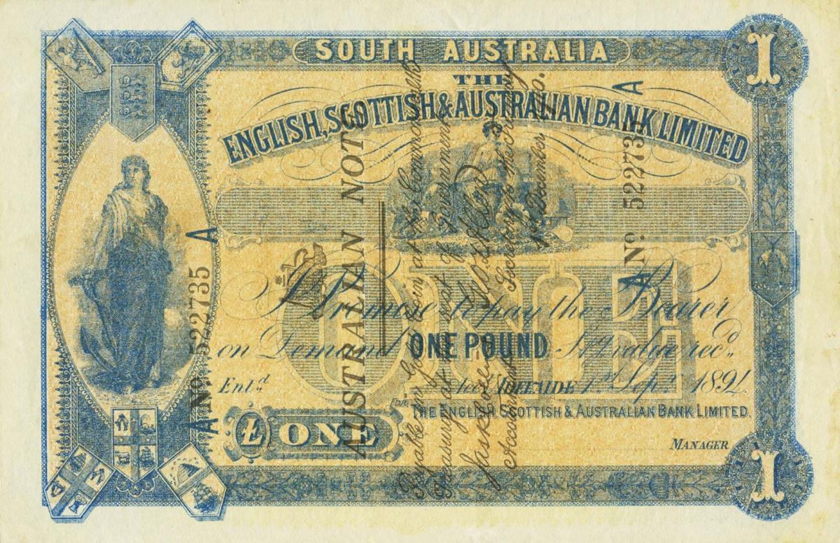 Front of Australia p1B: 1 Pound from 1914