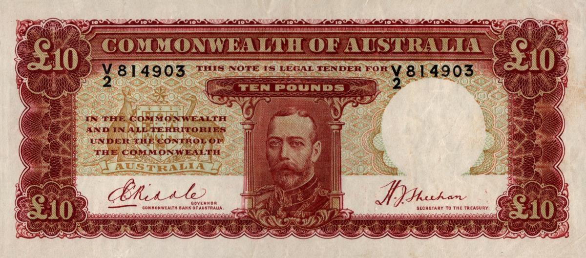 Front of Australia p24: 10 Pounds from 1934