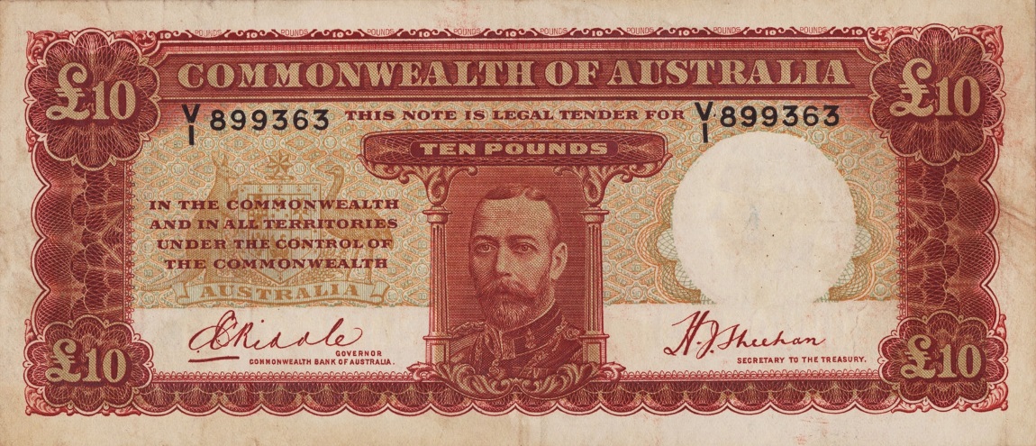 Front of Australia p24: 10 Pounds from 1934