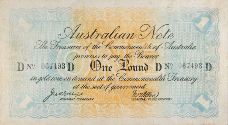 Front of Australia p2a: 1 Pound from 1913