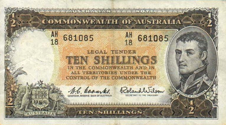 Front of Australia p33a: 10 Shillings from 1961