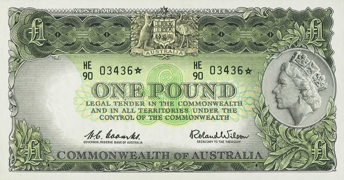 Front of Australia p34r: 1 Pound from 1961