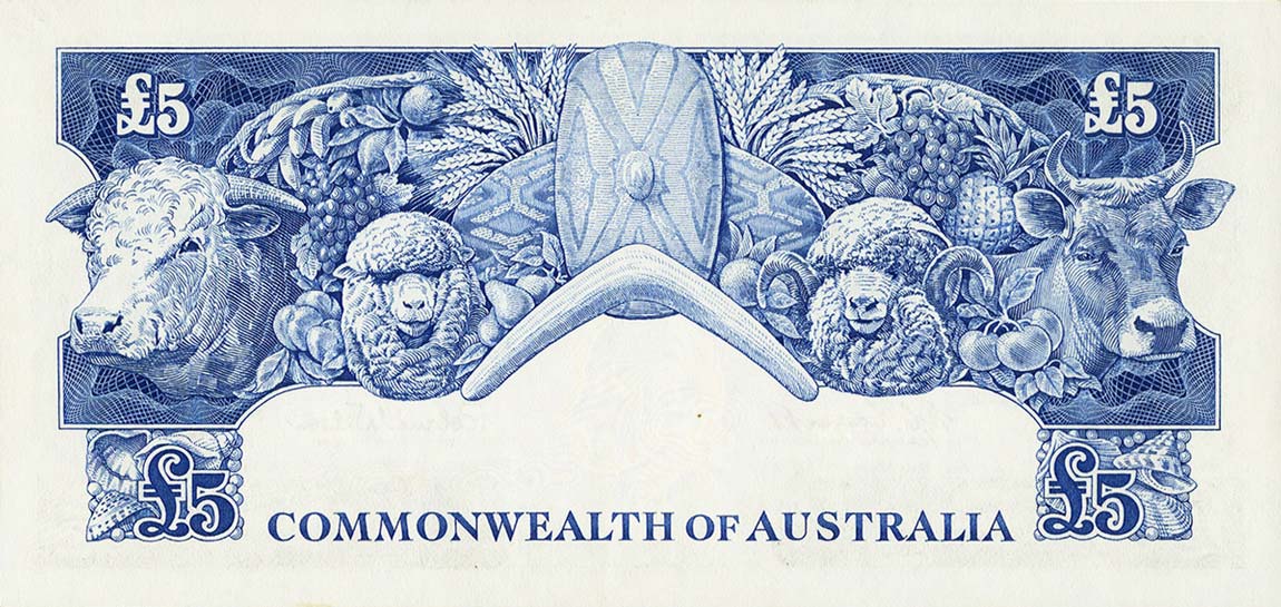 Back of Australia p35r: 5 Pounds from 1960