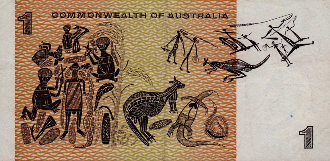 Back of Australia p37a: 1 Dollar from 1966