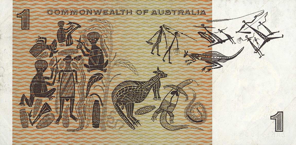 Back of Australia p37cr: 1 Dollar from 1966