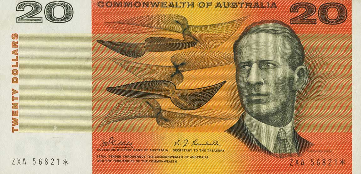 Front of Australia p41cr: 20 Dollars from 1966
