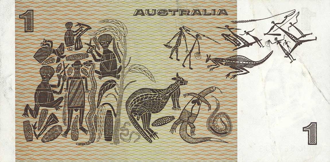 Back of Australia p42b2: 1 Dollar from 1974