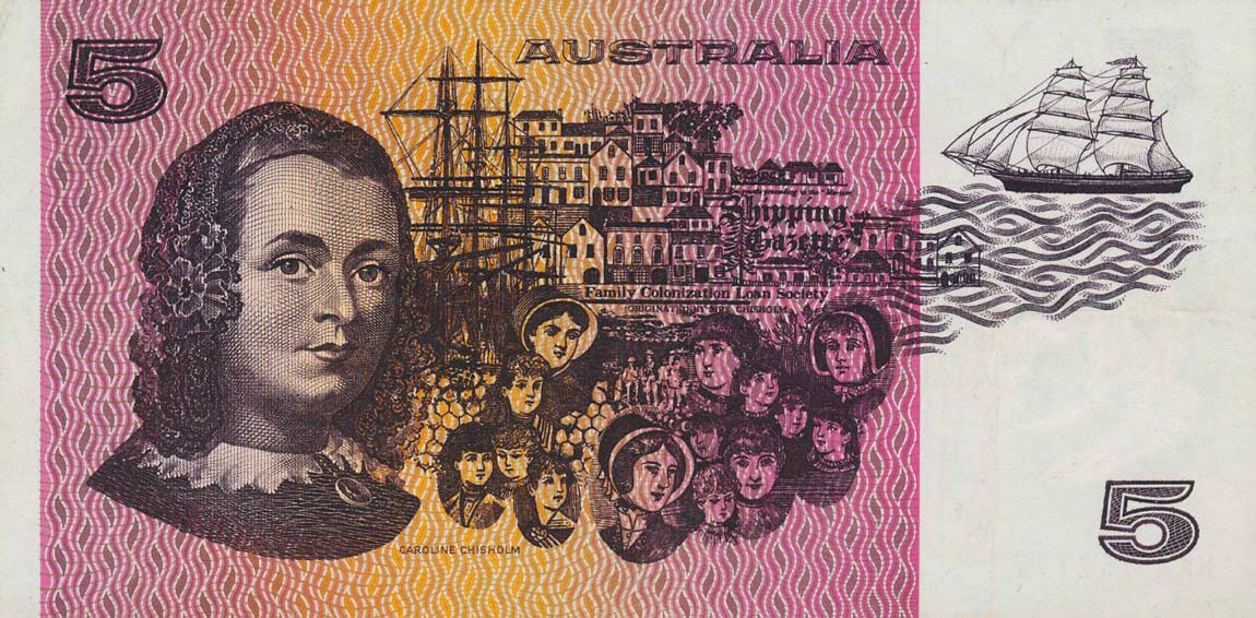 Back of Australia p44a: 5 Dollars from 1974