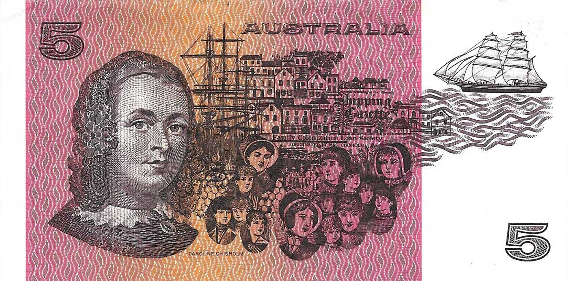 Back of Australia p44d: 5 Dollars from 1974