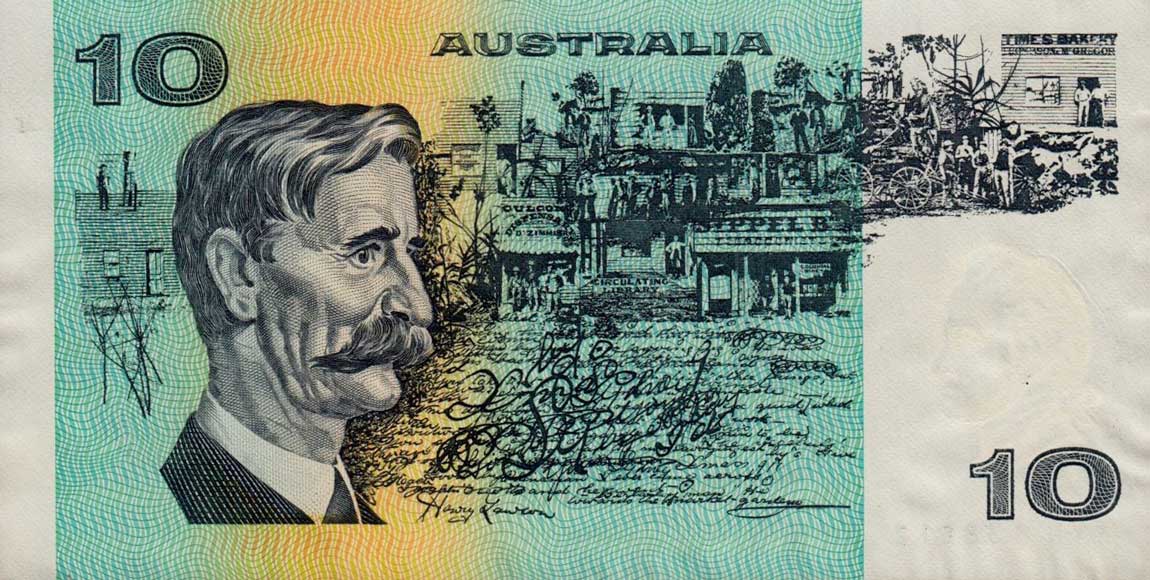 Back of Australia p45d: 10 Dollars from 1974