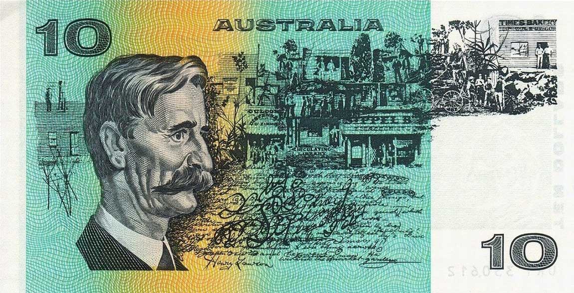 Back of Australia p45f: 10 Dollars from 1974