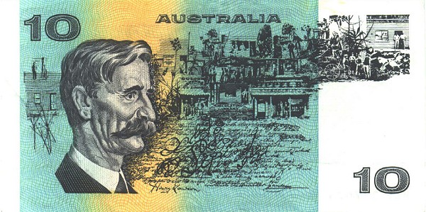 Back of Australia p45g: 10 Dollars from 1974