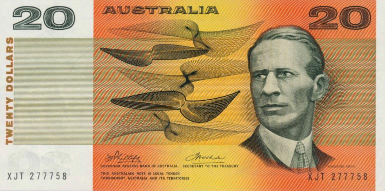 Front of Australia p46a: 20 Dollars from 1974