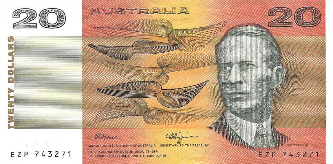 Front of Australia p46g: 20 Dollars from 1974
