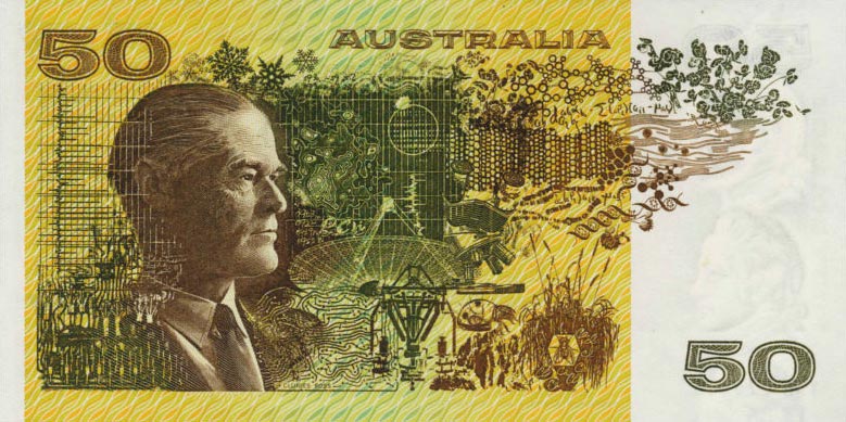 Back of Australia p47a: 50 Dollars from 1973