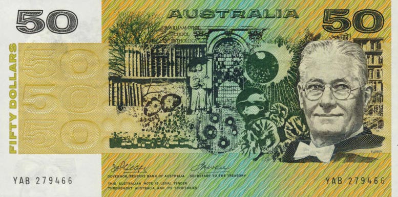 Front of Australia p47a: 50 Dollars from 1973