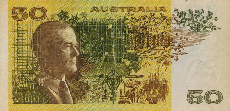 Back of Australia p47d: 50 Dollars from 1973