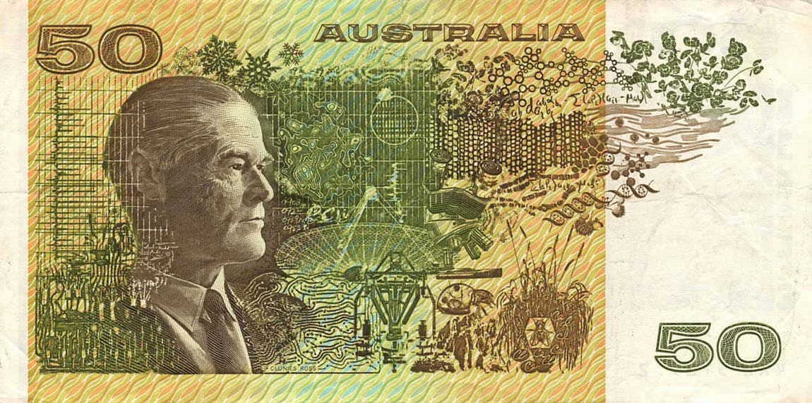 Back of Australia p47f: 50 Dollars from 1973