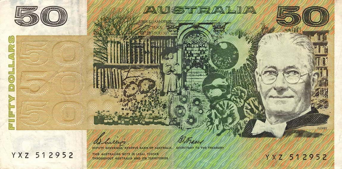 Front of Australia p47f: 50 Dollars from 1973