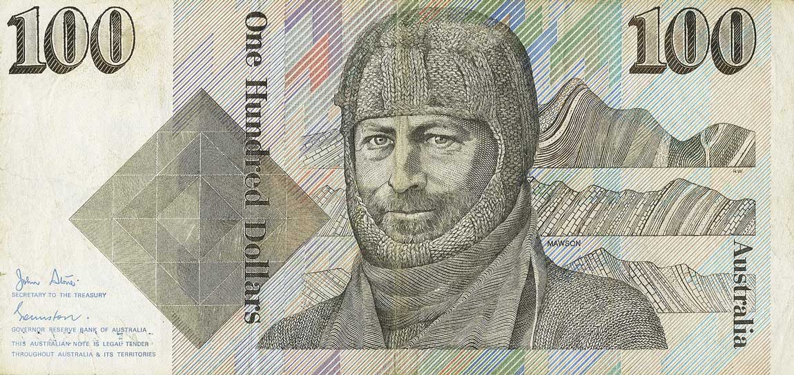 Front of Australia p48a: 100 Dollars from 1984