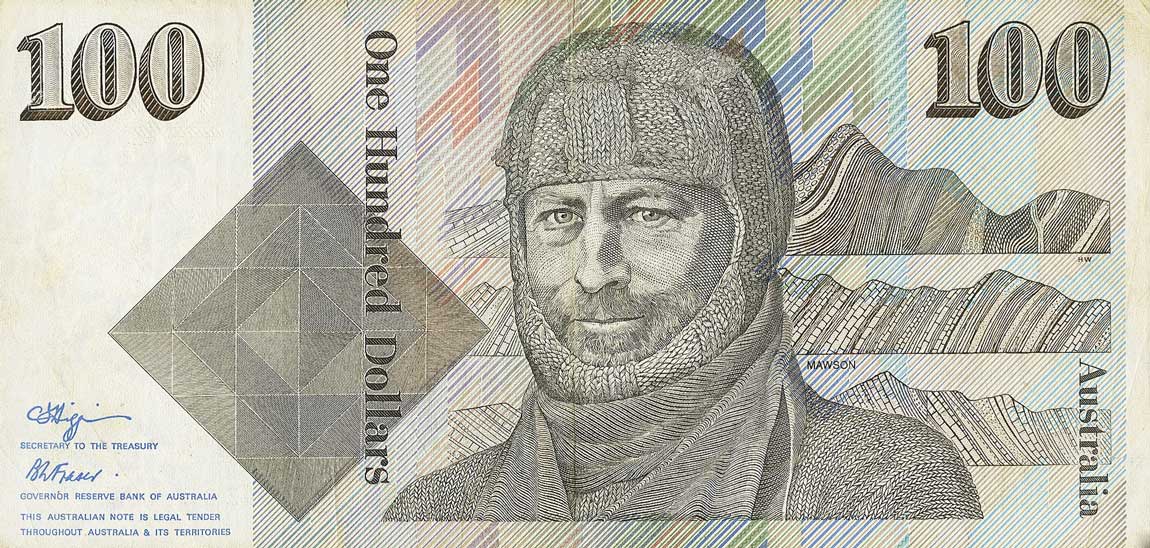 Front of Australia p48c: 100 Dollars from 1984