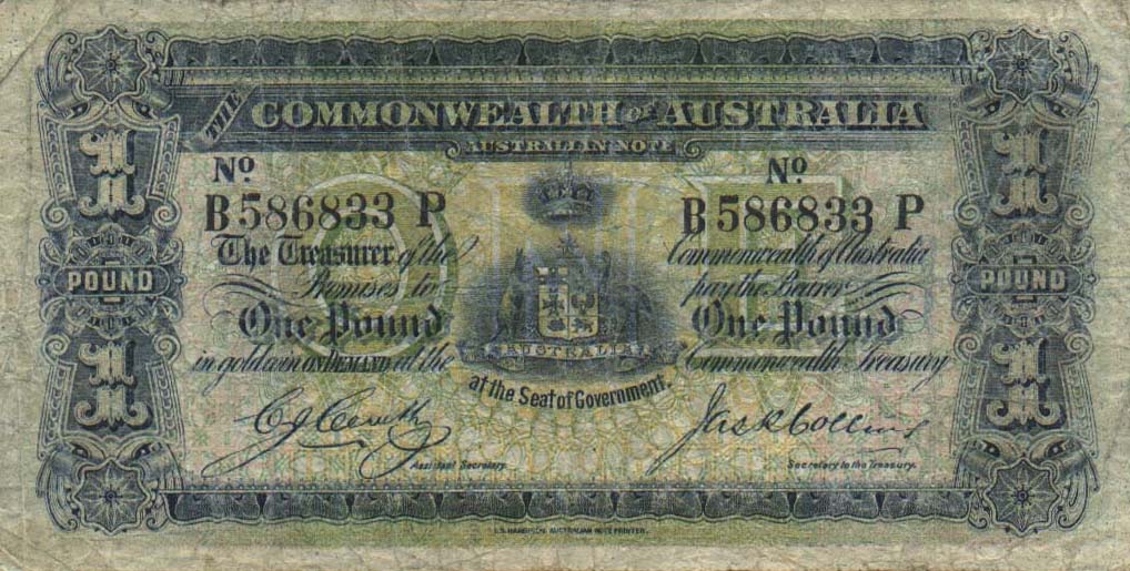 Front of Australia p4b: 1 Pound from 1913