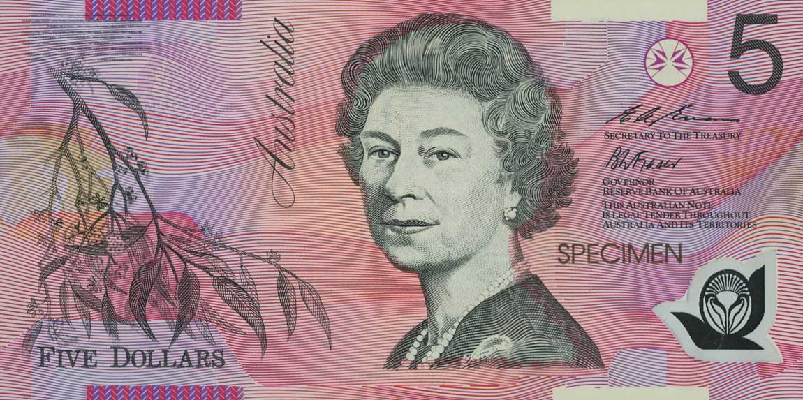 Front of Australia p51s: 5 Dollars from 1995