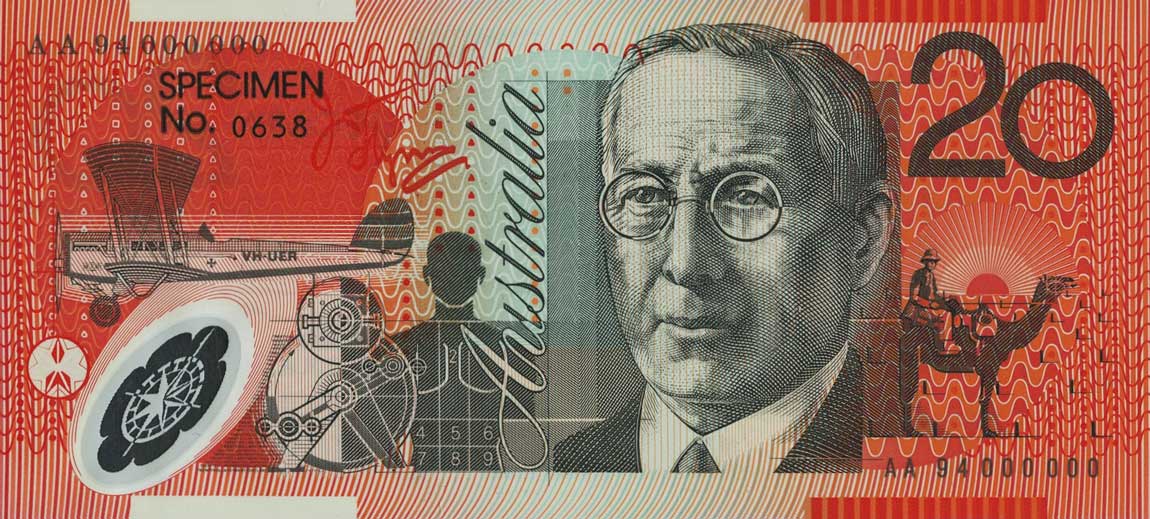 Back of Australia p53s: 20 Dollars from 1994