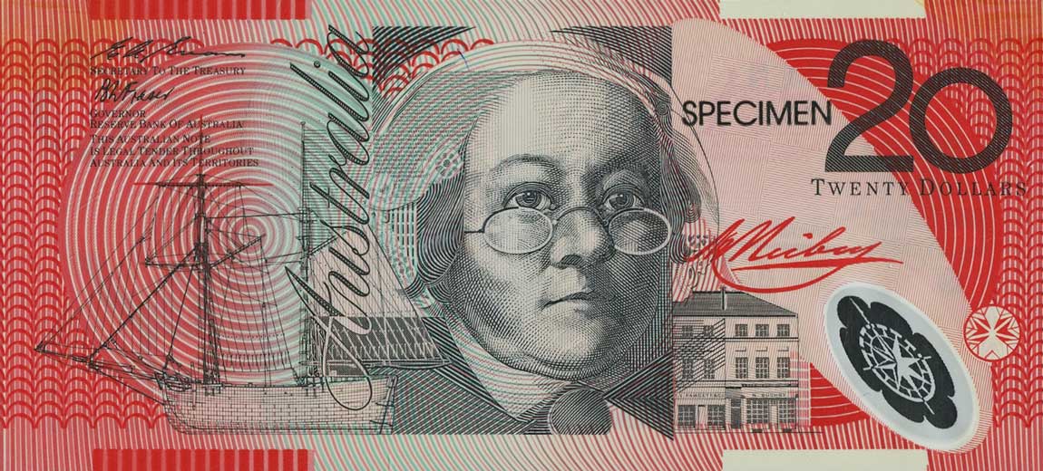 Front of Australia p53s: 20 Dollars from 1994