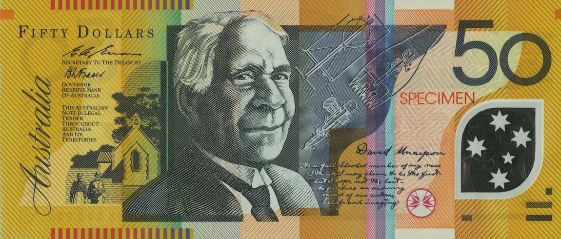 Front of Australia p54s: 50 Dollars from 1995