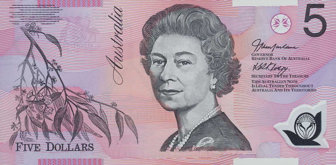 Front of Australia p57c: 5 Dollars from 2005