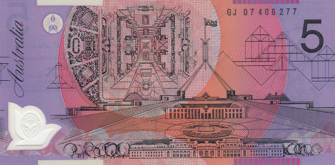 Back of Australia p57e: 5 Dollars from 2007