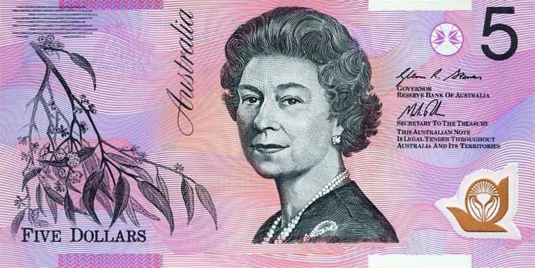 Front of Australia p57h: 5 Dollars from 2013