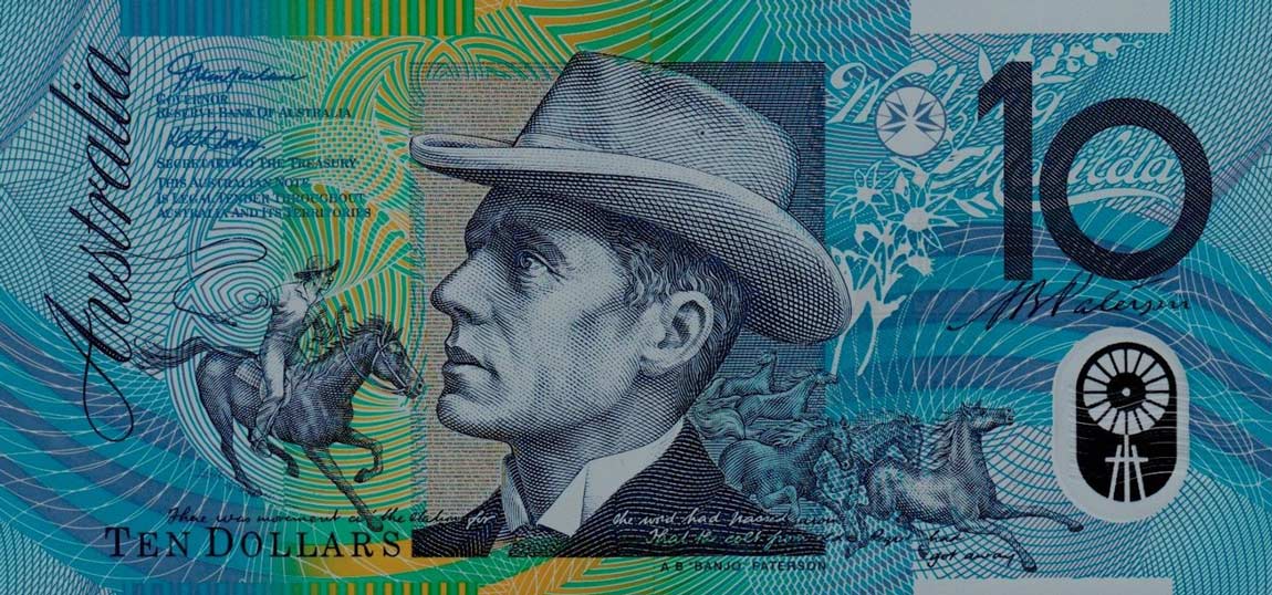 Front of Australia p58a: 10 Dollars from 2002