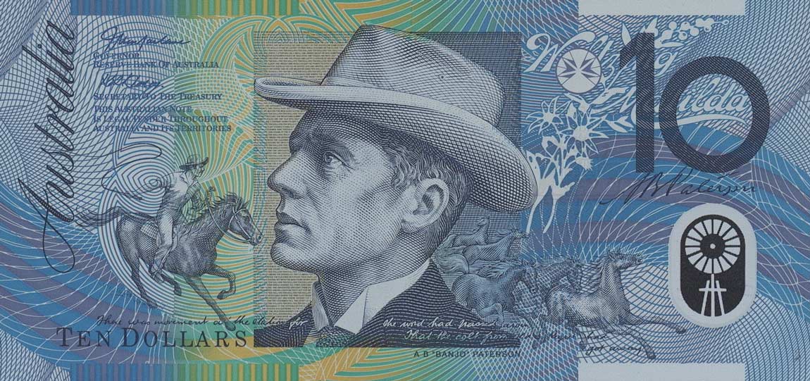 Front of Australia p58b: 10 Dollars from 2003