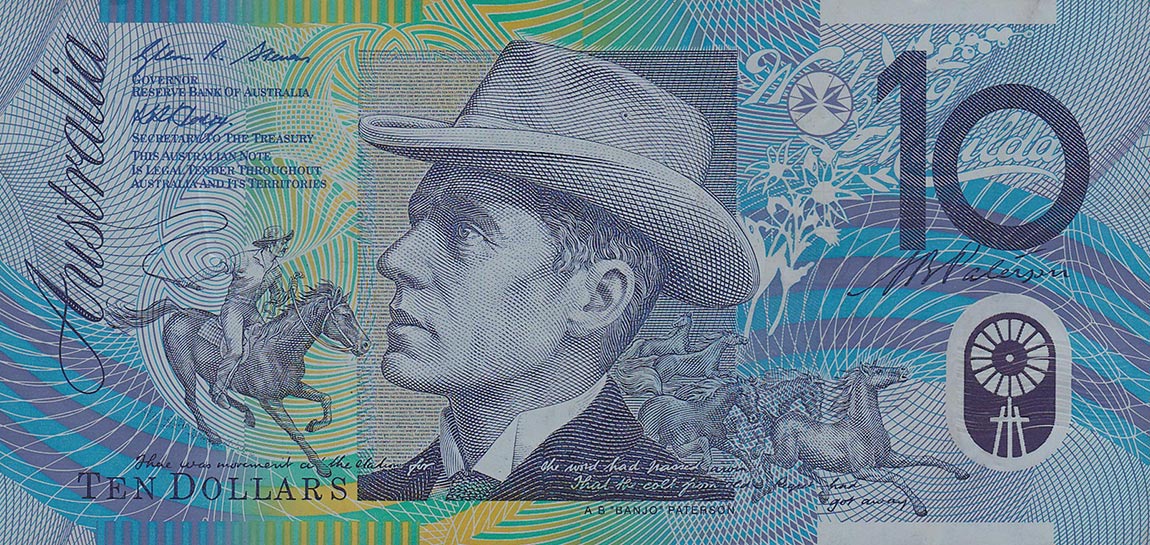 Front of Australia p58d: 10 Dollars from 2007