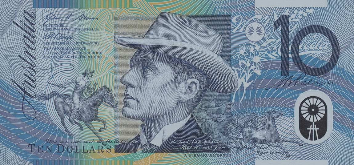 Front of Australia p58e: 10 Dollars from 2008