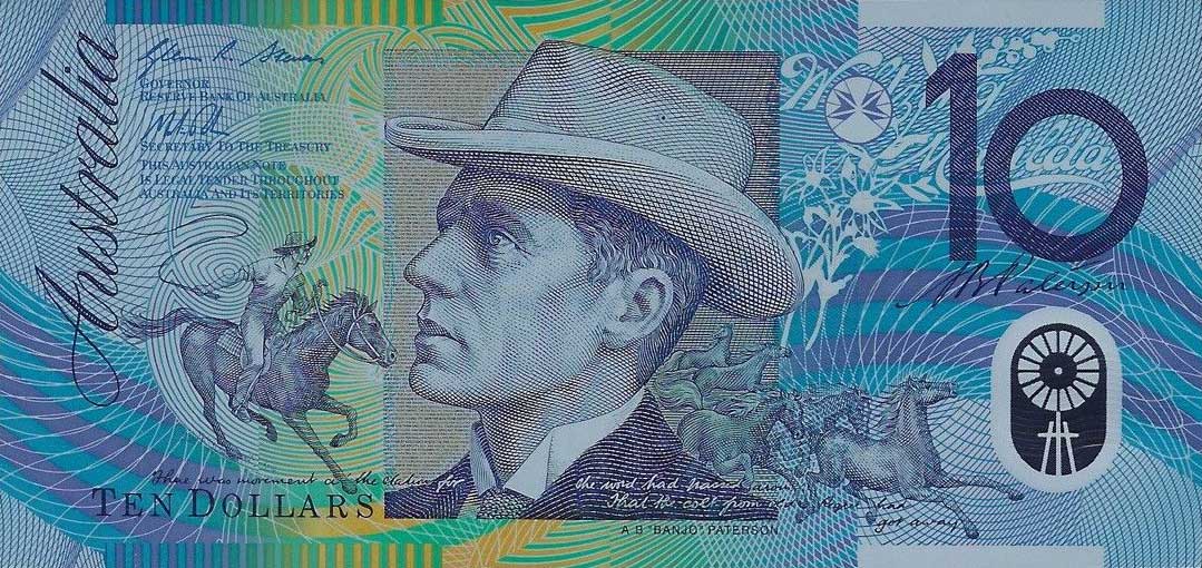 Front of Australia p58f: 10 Dollars from 2012