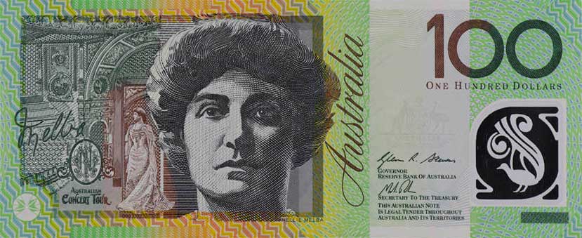 Front of Australia p61e: 100 Dollars from 2014