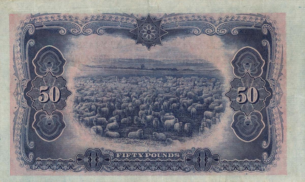 Back of Australia p8b: 50 Pounds from 1918