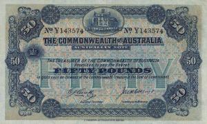 p8b from Australia: 50 Pounds from 1918
