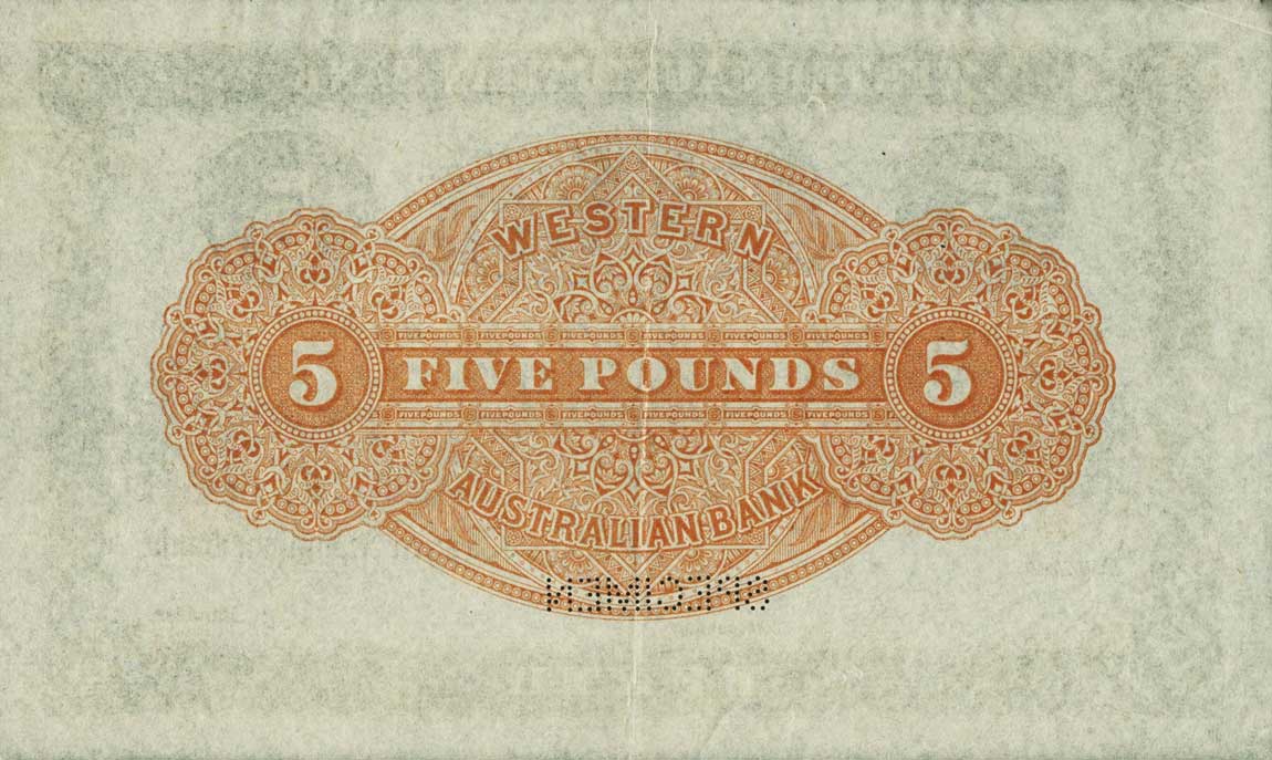 Back of Australia pA136s: 5 Pounds from 1910