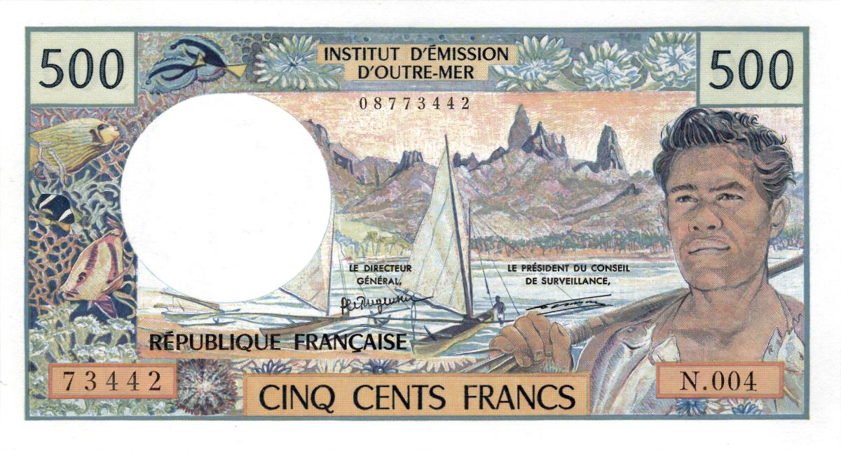 Front of French Pacific Territories p1a: 500 Francs from 1992