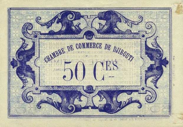 Back of French Somaliland p23: 50 Centimes from 1919