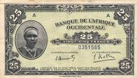 p30a from French West Africa: 25 Francs from 1942